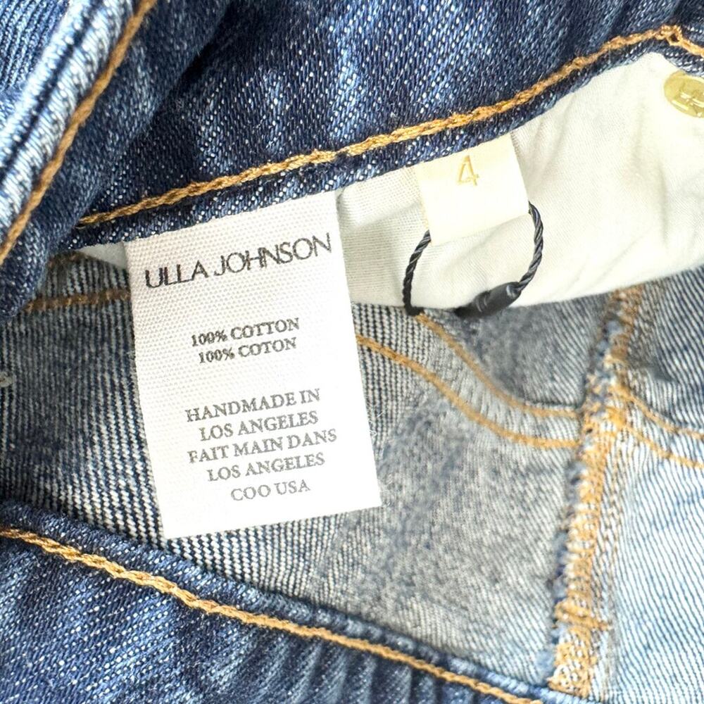 Ulla Johnson Medium Wash Denim Maxi Skirt 4 Cotton Front and Back Slits - Picture 4 of 4